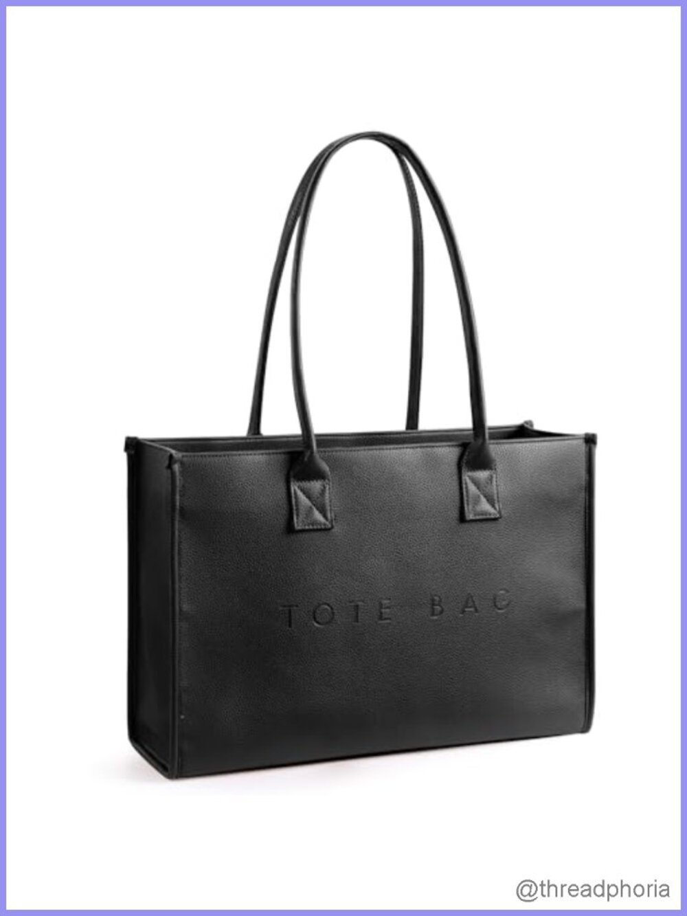 Oversize PU Leather Tote Bag Weekender Shopper Handbag Top Handle Work